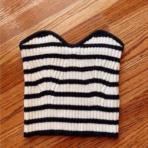 Striped Ribbed Classic Barbie Knit Top